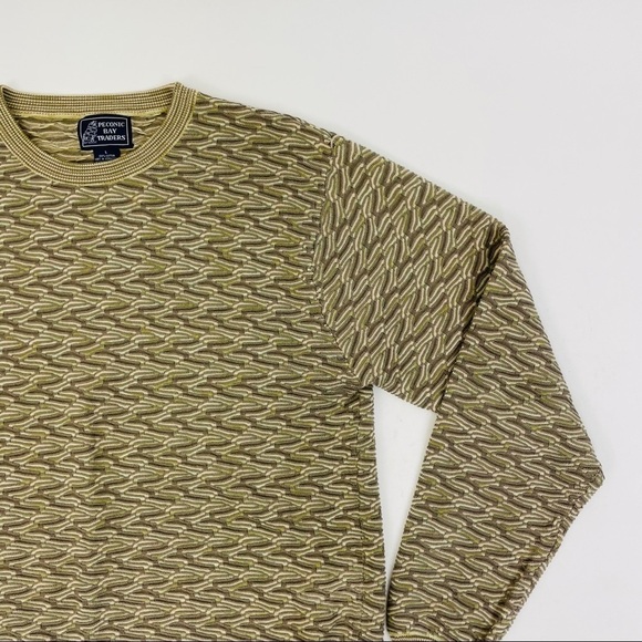 Vintage 90s Textured Wave 3D Earth Color Sweater - Picture 8 of 12